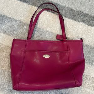 Coach Fuschia Leather Shoulder Tote